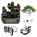 Mini Indoor/Outdoor Water Fountain with LED Lights & Fish Bowl Decor