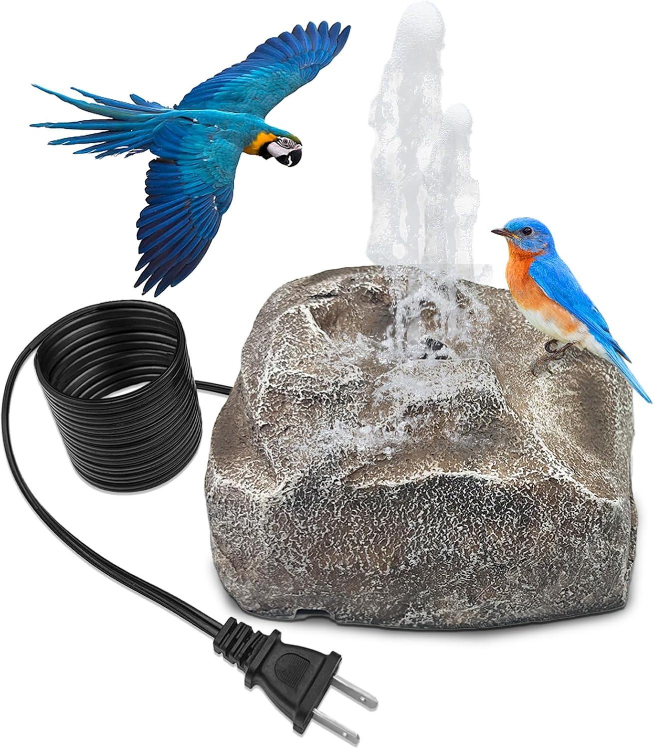 Bird Bath Fountain Bubble Fountain Outdoor Rock Water Fountain Rock with Elec...