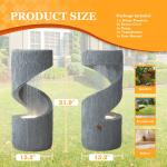 31.9" Outdoor Water Fountain with LED Light, Large Spiral Curved Fountains