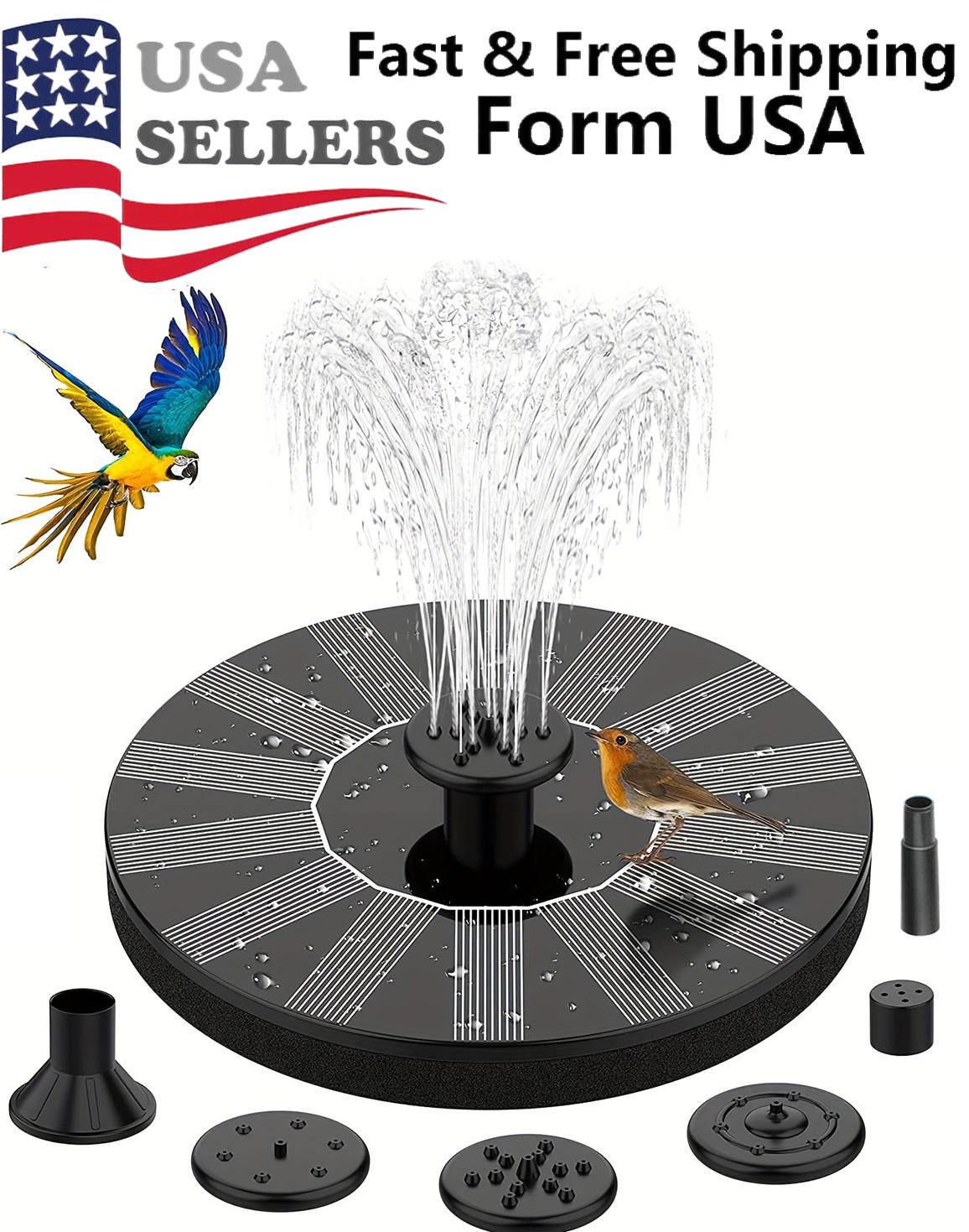 Solar Power Fountain Submersible Water Pump Floating Bird Bath Garden Pond Pool