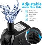 CWKJ Fountain Pump 400GPH Submersible Water Pump Durable 25W Outdoor Fountain