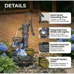 32" H Grey Resin Outdoor Water Fountain Vintage Pump Freestanding Water Feature