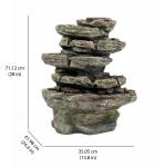 Tiered Water Fountain Outdoor W/9 White LEDs Resin Yard Decor