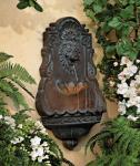 Outdoor Wall Fountain LED Classic Vintage Lion Head Style Patio Garden Waterfall