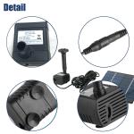 Solar Fountain Pump Outdoor Kit w/ 5 Nozzles for Bird Bath Pond Garden Fish Tank