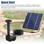 Solar Fountain Pump Outdoor Kit w/ 5 Nozzles for Bird Bath Pond Garden Fish Tank