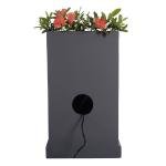 Outdoor Water Fountain with 3-Tiers, LED Lights, Planter, Matte Gray