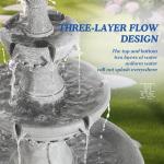 48inH Outdoor Water Fountain Cascading Resin with Pump for Patio Yard