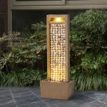 Teamson Home Coastal Seashells Design Outdoor Water Fountain–Warm Glow Lighting