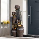 39.3" Outdoor Water Fountain with LED Lights 5 Tiers Modern Outdoor Fountain