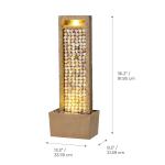 Teamson Home Coastal Seashells Design Outdoor Water Fountain–Warm Glow Lighting