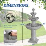 48inH Outdoor Water Fountain Cascading Resin with Pump for Patio Yard