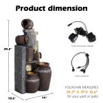 39.3" Outdoor Water Fountain with LED Lights 5 Tiers Modern Outdoor Fountain