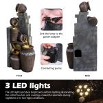 39.3" Outdoor Water Fountain with LED Lights 5 Tiers Modern Outdoor Fountain