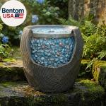13" Water Fountain Outdoor, Electric Resin Fountains with LED Lights and Blue Se