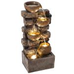 Outsunny Outdoor Fountain with LED Lights, Resin Garden Fountain