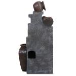39.3" Outdoor Water Fountain with LED Lights 5 Tiers Modern Outdoor Fountain