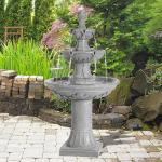 48inH Outdoor Water Fountain Cascading Resin with Pump for Patio Yard