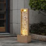 Teamson Home Coastal Seashells Design Outdoor Water Fountain–Warm Glow Lighting