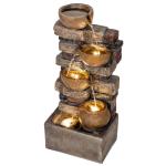 Outsunny Outdoor Fountain with LED Lights, Resin Garden Fountain