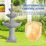 48inH Outdoor Water Fountain Cascading Resin with Pump for Patio Yard
