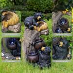 Bear Outdoor Water Fountain with LED Lights Cascading Fountains Outdoor NEW