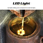 39.3" Outdoor Water Fountain with LED Lights 5 Tiers Modern Outdoor Fountain