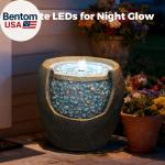 13" Water Fountain Outdoor, Electric Resin Fountains with LED Lights and Blue Se