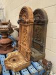 French Neoclassical Style Cast Iron Serpent Trident Garden Wall Water Fountain