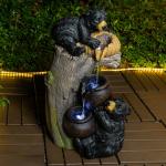 Bear Outdoor Water Fountain with LED Lights Cascading Fountains Outdoor NEW