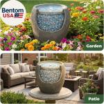 13" Water Fountain Outdoor, Electric Resin Fountains with LED Lights and Blue Se
