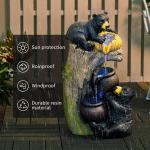 Bear Outdoor Water Fountain with LED Lights Cascading Fountains Outdoor NEW