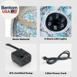 13" Water Fountain Outdoor, Electric Resin Fountains with LED Lights and Blue Se