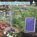AISITIN 6.5W Solar Fountain Pump, Built-in 1500mAh Battery,Multi-application