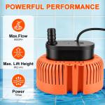 850GPH Pond Waterfall Fountain Pump for Water Garden, Outdoor Ponds and Water...