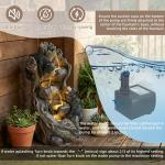 Outdoor 5-Tier Cascading Water Fountain  Freestanding Water Feature with Lights