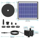 AISITIN 6.5W Solar Fountain Pump, Built-in 1500mAh Battery,Multi-application
