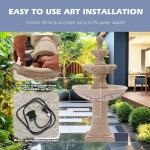 Grepatio Italian Outdoor Water Fountain, 48" H Waterfalls with Pump, 3-Tier Roman Pillar Garden Fountain, Indoor/Outdoor Modern Floor Standing Water Fountains for Garden, Patio, House Decor
