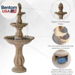 Outdoor Water Fountain 51 Inch 3-Tier Garden Fountain with Pump, Weather Resista