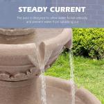 Grepatio Italian Outdoor Water Fountain, 48" H Waterfalls with Pump, 3-Tier Roman Pillar Garden Fountain, Indoor/Outdoor Modern Floor Standing Water Fountains for Garden, Patio, House Decor
