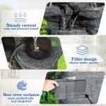 Magic Union 10-Tier Cascading Rock Water Fountain, 40" H Outdoor Freestanding Fountain with LED Lights and Pump, Outdoor Garden Waterfall Decor for Patio, Yard and Deck Decor, Natural Stone Look