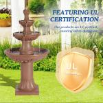 MAGIC UNION Outdoor Garden Water Fountains, 48.4" H Italian Style Fountains and Waterfalls Outside, 3-Tier Large Bubbler Cascading Indoor Floor Water Fountain Features with Pump for Home Yard Decor