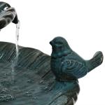 Sunnydaze Resting Birds Contemporary Blue Ceramic 2-Tiered Outdoor Water Fountain