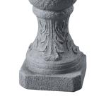 Teamson Home 2-Tier Pedestal Outdoor Water Fountain, Shallow Basin with Adjustable Flow & Electric Pump, Gray