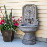 Sunnydaze Lovely Lily Polyresin Outdoor Wall Water Fountain with Lights