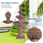 MAGIC UNION Outdoor Garden Water Fountains, 48.4" H Italian Style Fountains and Waterfalls Outside, 3-Tier Large Bubbler Cascading Indoor Floor Water Fountain Features with Pump for Home Yard Decor