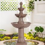 Haverchair Outdoor Pineapple Italian Water Fountain - 48.4" H Floor Bubbler Garden Waterfalls Fountain, 3 Tiered Cascading Freestanding Garden Fountain for Indoor, Yard, Lawn and Garden Décor
