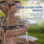 MAGIC UNION Outdoor Garden Water Fountains, 48.4" H Italian Style Fountains and Waterfalls Outside, 3-Tier Large Bubbler Cascading Indoor Floor Water Fountain Features with Pump for Home Yard Decor