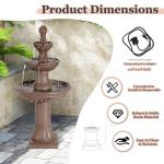 Haverchair Outdoor Pineapple Italian Water Fountain - 48.4" H Floor Bubbler Garden Waterfalls Fountain, 3 Tiered Cascading Freestanding Garden Fountain for Indoor, Yard, Lawn and Garden Décor