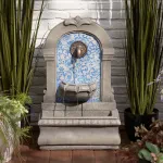Manhasset Modern Cascading Outdoor Wall Water Fountain 30 1/4" for Yard Garden